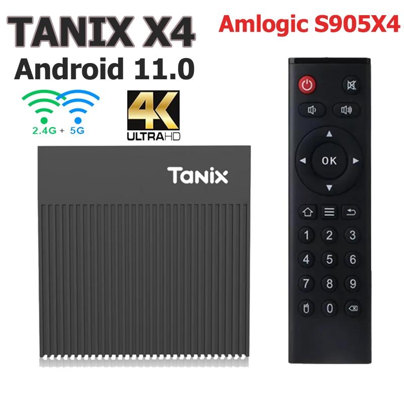 Tanix X4 Ʈ TV ڽ  ڽ, ȵ̵ 11, Amlogic S905X4, 4GB, 32GB, 2.4G, 5G , 8K, 4K ̵ ÷̾, AV1  tvbox, VS X96M